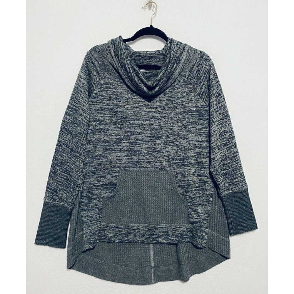 Soft Surroundings Sweater Womens Large Gray Space Dye Cowl Neck Loungewear Boho